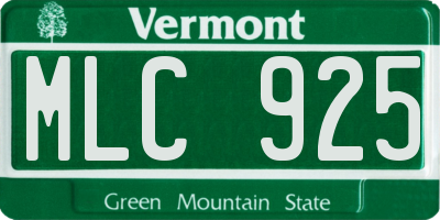 VT license plate MLC925