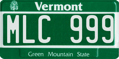 VT license plate MLC999