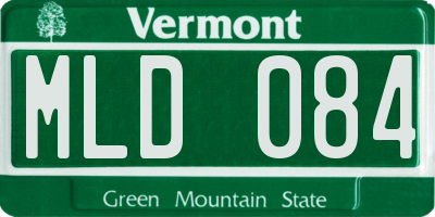 VT license plate MLD084
