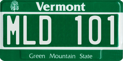 VT license plate MLD101