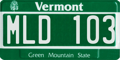 VT license plate MLD103