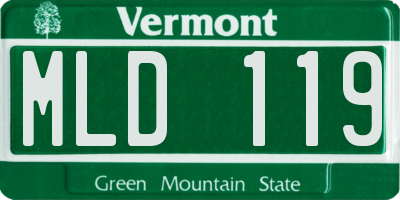VT license plate MLD119