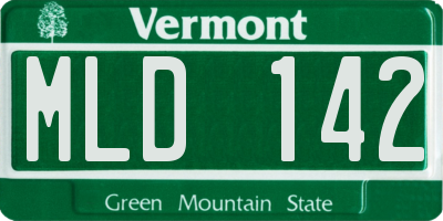 VT license plate MLD142