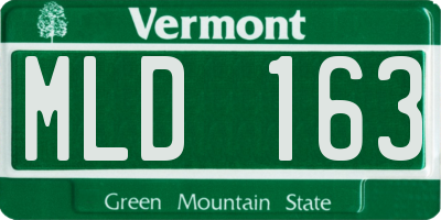 VT license plate MLD163
