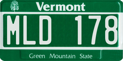 VT license plate MLD178