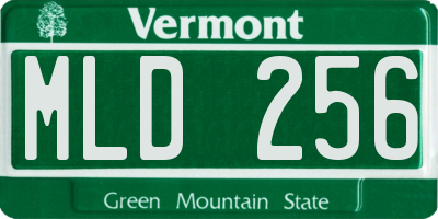 VT license plate MLD256