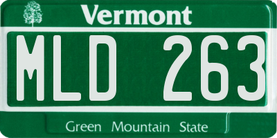 VT license plate MLD263