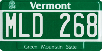 VT license plate MLD268