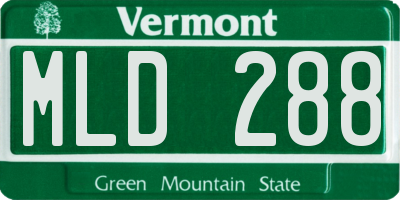 VT license plate MLD288