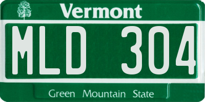 VT license plate MLD304