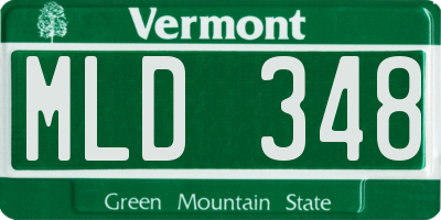 VT license plate MLD348