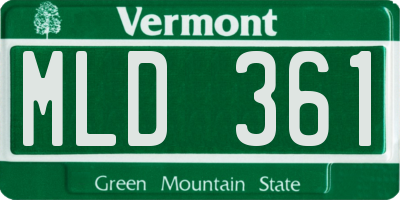 VT license plate MLD361