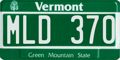 VT license plate MLD370