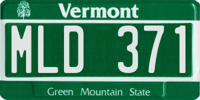 VT license plate MLD371