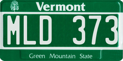 VT license plate MLD373