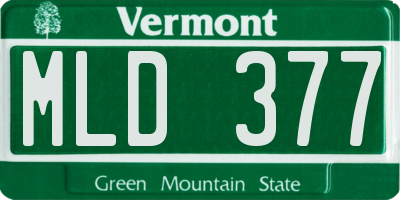 VT license plate MLD377