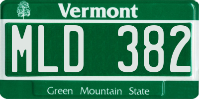 VT license plate MLD382