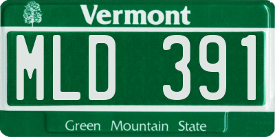 VT license plate MLD391