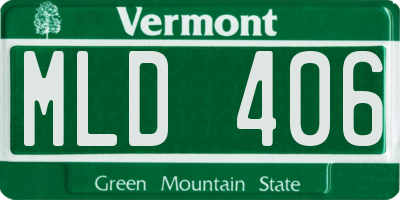 VT license plate MLD406