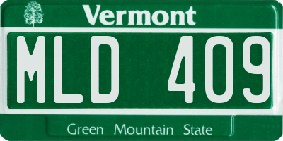 VT license plate MLD409