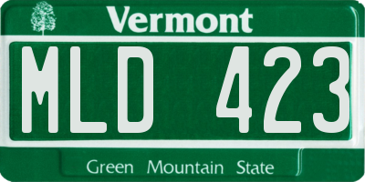 VT license plate MLD423