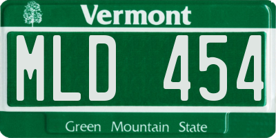 VT license plate MLD454