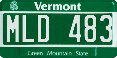 VT license plate MLD483