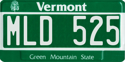 VT license plate MLD525