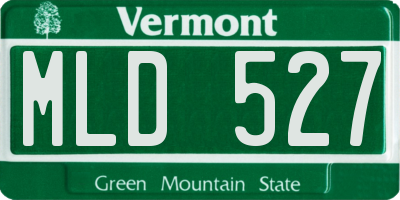 VT license plate MLD527