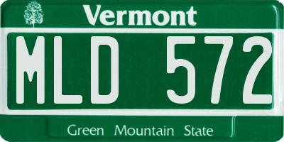 VT license plate MLD572