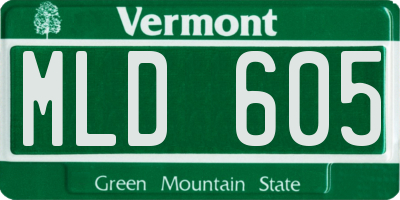 VT license plate MLD605