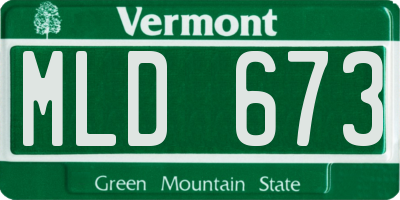 VT license plate MLD673
