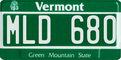 VT license plate MLD680