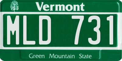 VT license plate MLD731