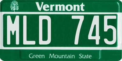 VT license plate MLD745