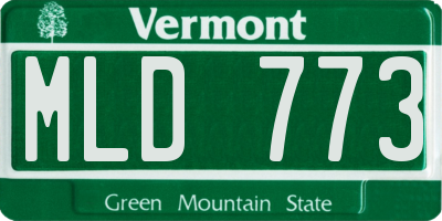 VT license plate MLD773