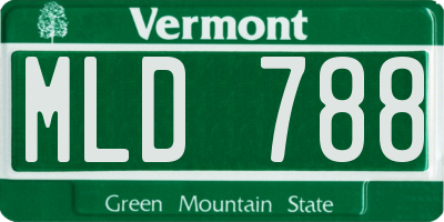 VT license plate MLD788