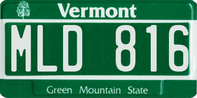 VT license plate MLD816