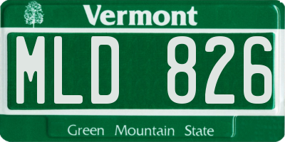 VT license plate MLD826