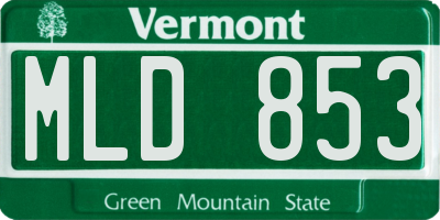 VT license plate MLD853