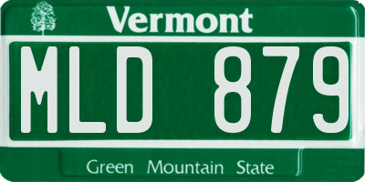 VT license plate MLD879