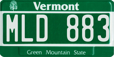 VT license plate MLD883