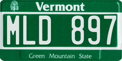 VT license plate MLD897