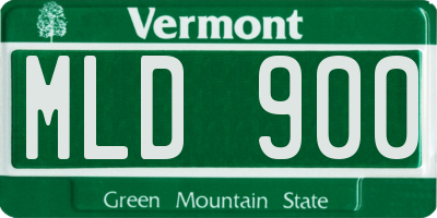 VT license plate MLD900