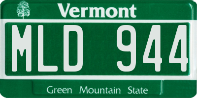 VT license plate MLD944
