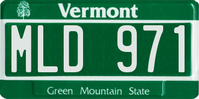 VT license plate MLD971