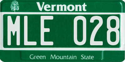 VT license plate MLE028