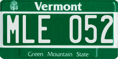 VT license plate MLE052