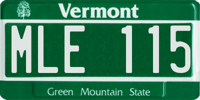 VT license plate MLE115