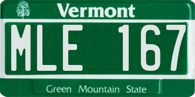 VT license plate MLE167